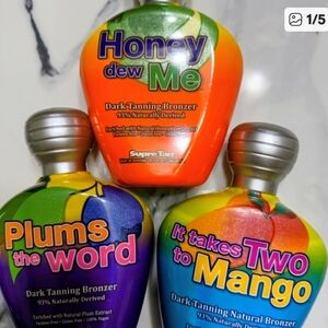 Honey Dew Me Dark Tanning Bronzer + Fruit-Themed Bottles